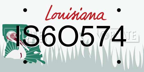 IS6O574 Louisiana License Plate