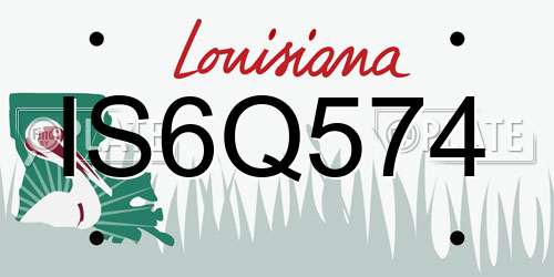 IS6Q574 Louisiana License Plate