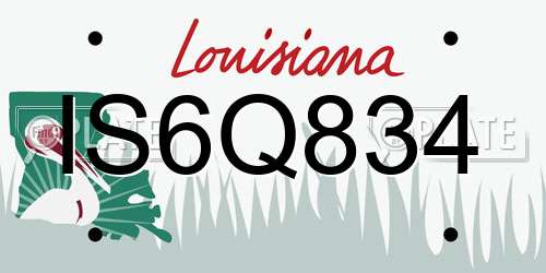 IS6Q834 Louisiana License Plate