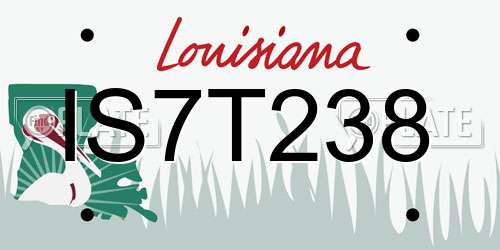 IS7T238 Louisiana License Plate