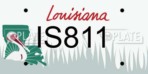 IS811 Louisiana License Plate