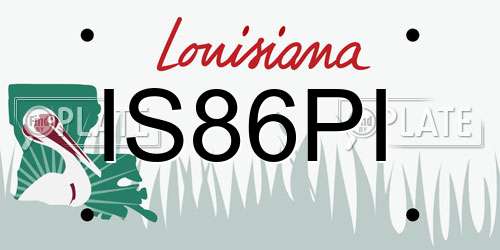 IS86PI Louisiana License Plate