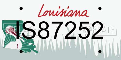IS87252 Louisiana License Plate