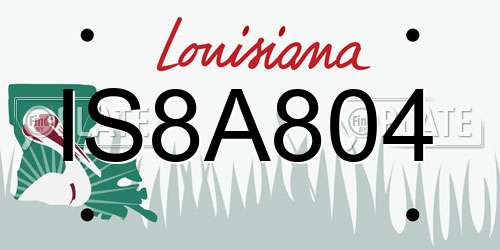 IS8A804 Louisiana License Plate