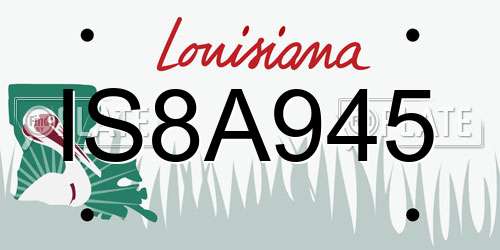 IS8A945 Louisiana License Plate