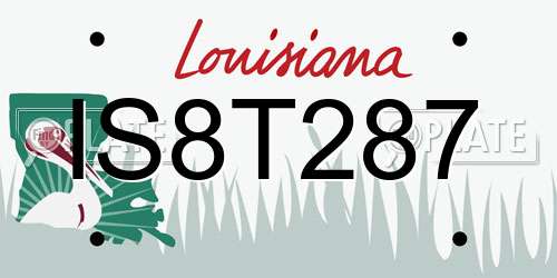IS8T287 Louisiana License Plate