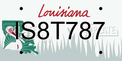 IS8T787 Louisiana License Plate