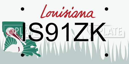IS91ZK Louisiana License Plate
