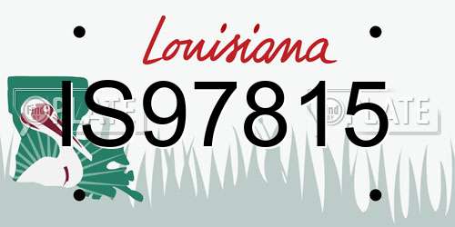 IS97815 Louisiana License Plate