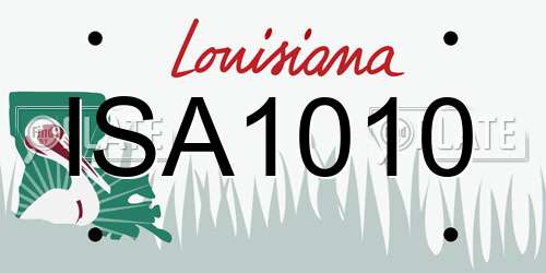 ISA1010 Louisiana License Plate