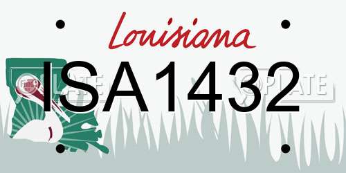 ISA1432 Louisiana License Plate