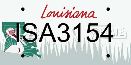 ISA3154 Louisiana License Plate
