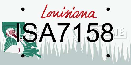 ISA7158 Louisiana License Plate