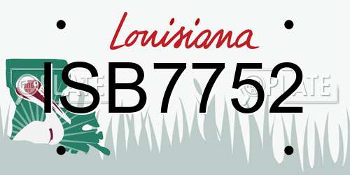 ISB7752 Louisiana License Plate
