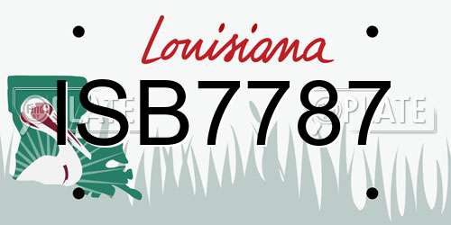 ISB7787 Louisiana License Plate