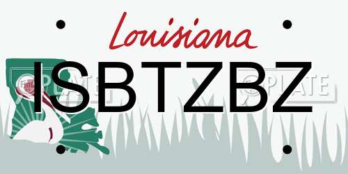 ISBTZBZ Louisiana License Plate