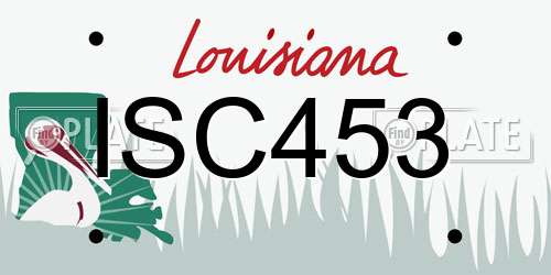 ISC453 Louisiana License Plate