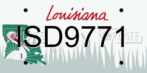 ISD9771 Louisiana License Plate