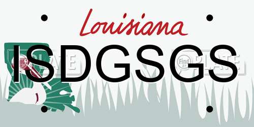 ISDGSGS Louisiana License Plate