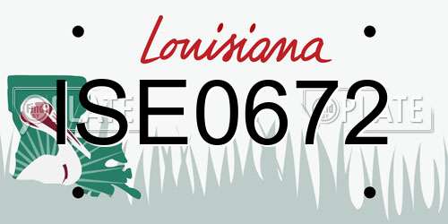 ISE0672 Louisiana License Plate