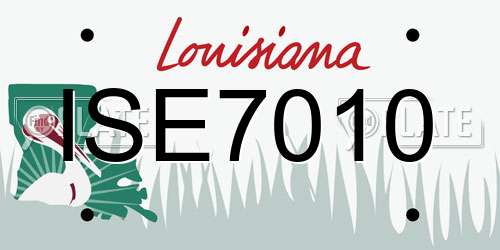 ISE7010 Louisiana License Plate