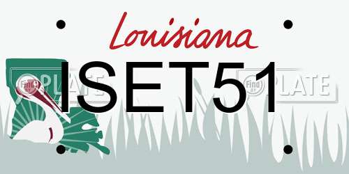 ISET51 Louisiana License Plate
