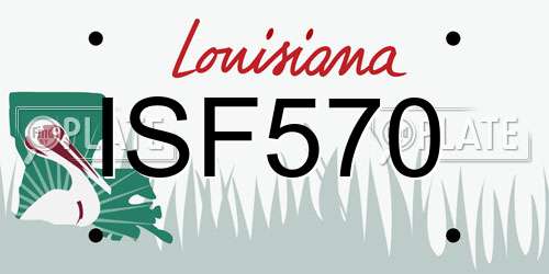 ISF570 Louisiana License Plate