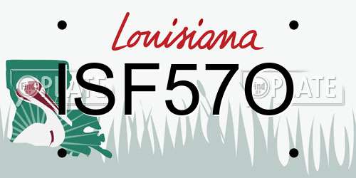 ISF57O Louisiana License Plate