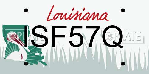 ISF57Q Louisiana License Plate