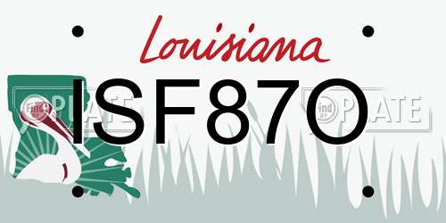 ISF87O Louisiana License Plate