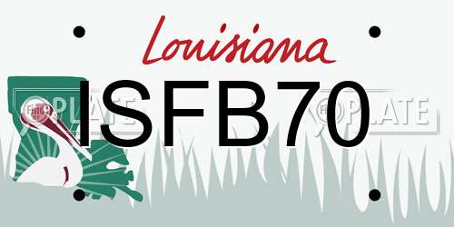 ISFB70 Louisiana License Plate
