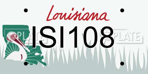 ISI108 Louisiana License Plate