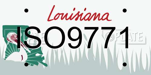 ISO9771 Louisiana License Plate
