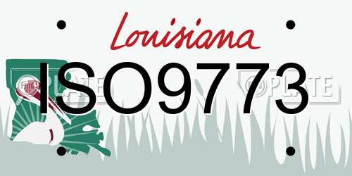 ISO9773 Louisiana License Plate