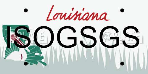 ISOGSGS Louisiana License Plate