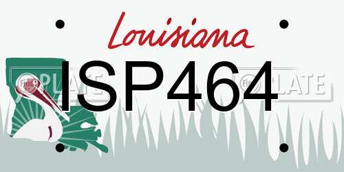 ISP464 Louisiana License Plate