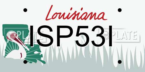 ISP53I Louisiana License Plate