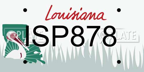 ISP878 Louisiana License Plate
