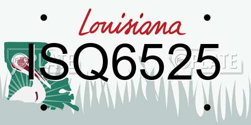 ISQ6525 Louisiana License Plate