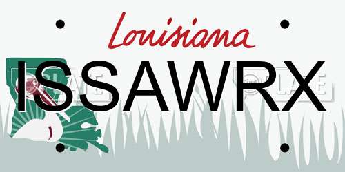 ISSAWRX Louisiana License Plate