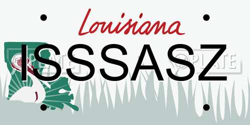 ISSSASZ Louisiana License Plate