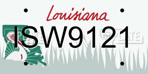 ISW9121 Louisiana License Plate