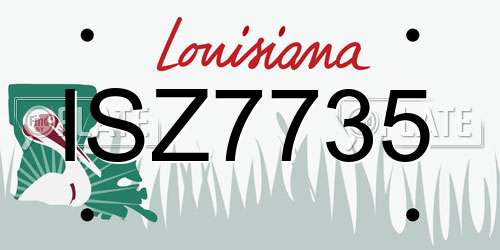 ISZ7735 Louisiana License Plate