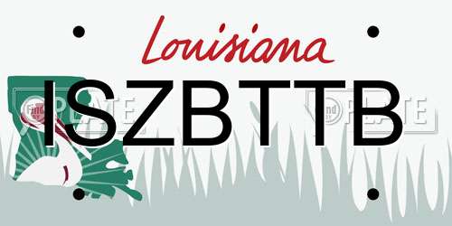 ISZBTTB Louisiana License Plate