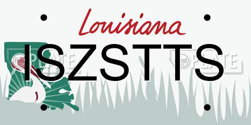 ISZSTTS Louisiana License Plate
