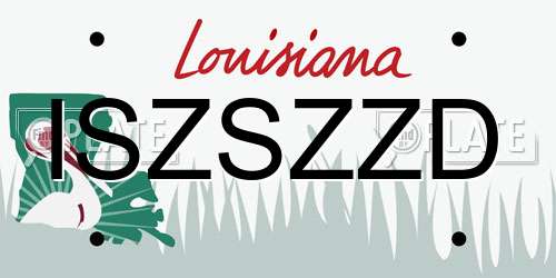 ISZSZZD Louisiana License Plate