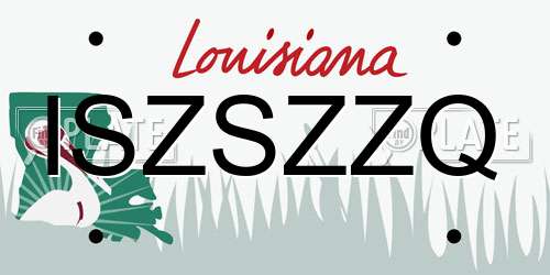ISZSZZQ Louisiana License Plate