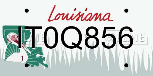 IT0Q856 Louisiana License Plate