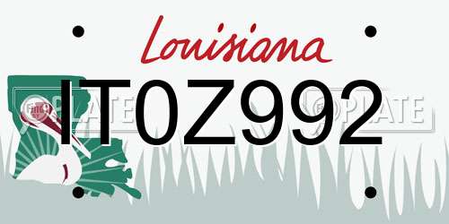 IT0Z992 Louisiana License Plate