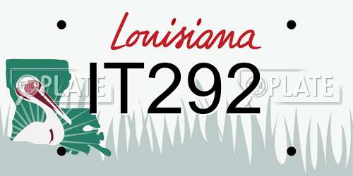 IT292 Louisiana License Plate